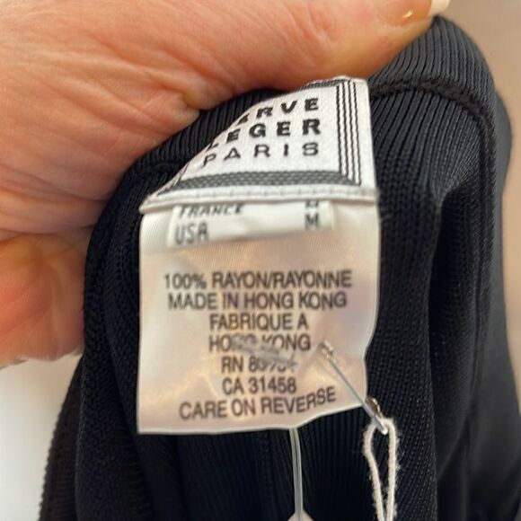 Herve Leger Paris Rayon Long Side Tie Black Pants. Size Medium. NWT. - Picture 8 of 11